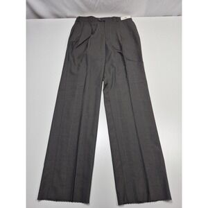 Majer Suit Pants Mens 33x36 Gray Merino Wool Pinstripe Pleated Unhemmed NWT
